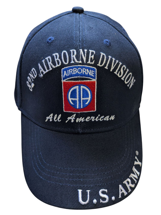 US Army 82nd Airborne Division All American Navy Blue Baseball Cap