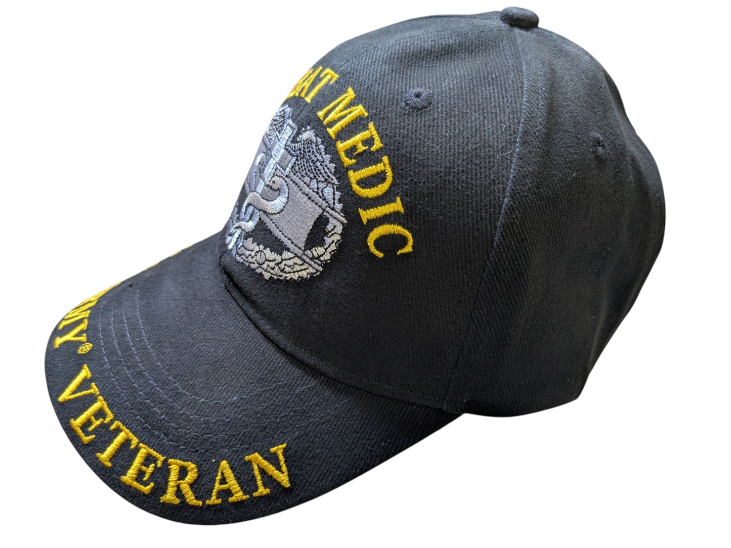 US Military Army Veteran Combat Medic Black Baseball Cap