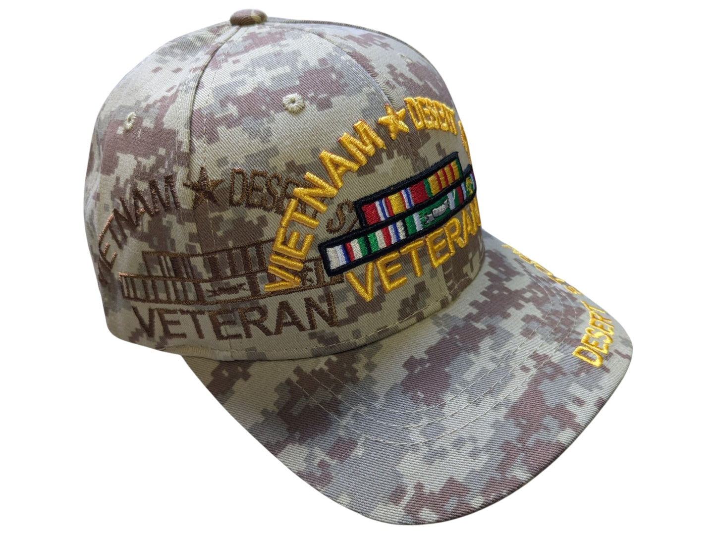 US Military Vietnam Desert Storm Veteran Ribbon Desert Camouflage Baseball Cap
