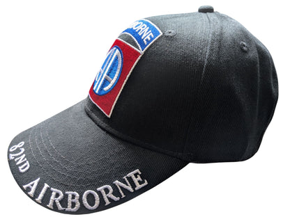 US Army 82nd Airborne Logo Black Baseball Cap