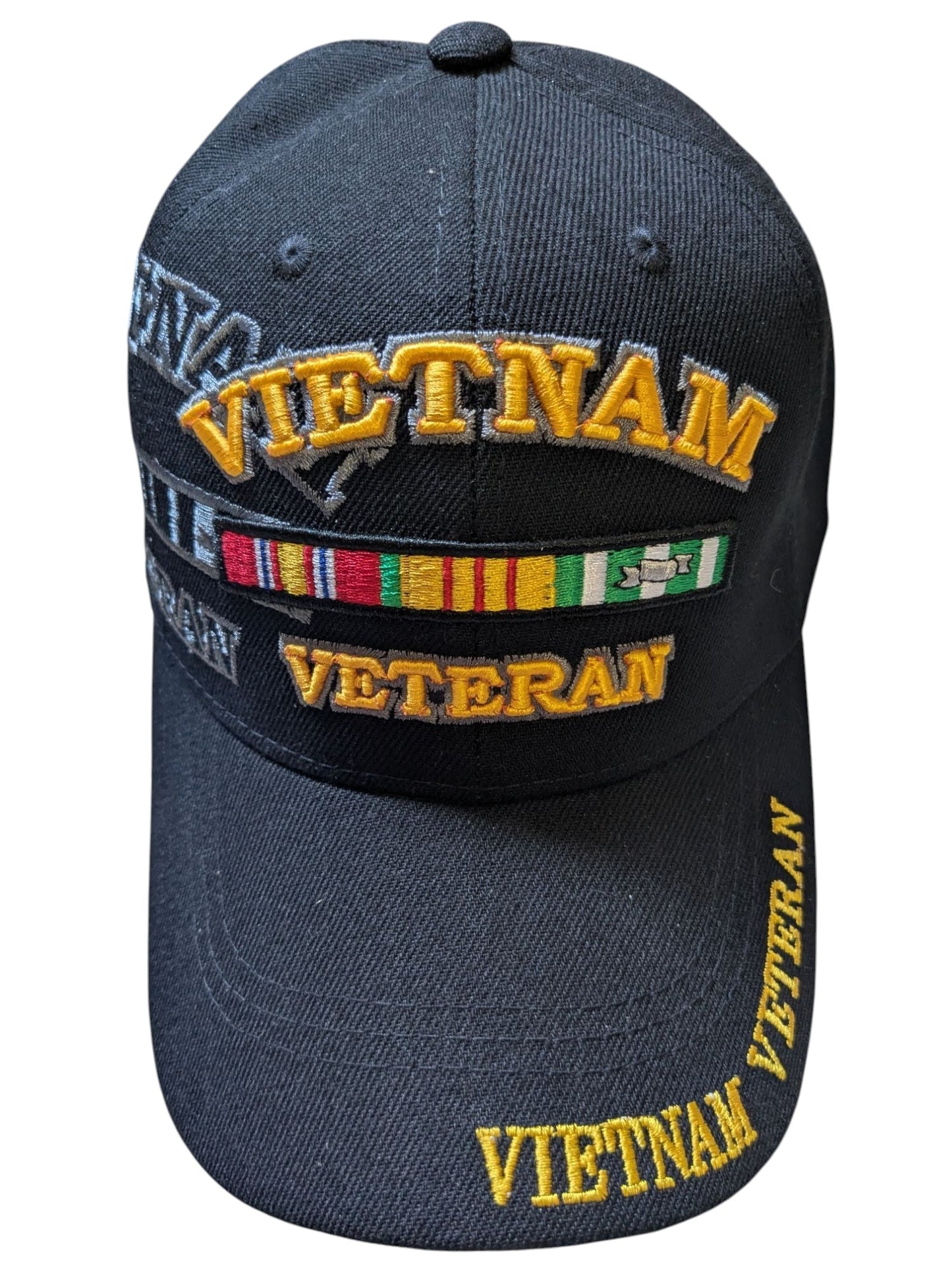 US Military Vietnam Veteran Ribbon Black Adjustable Baseball Hat Cap
