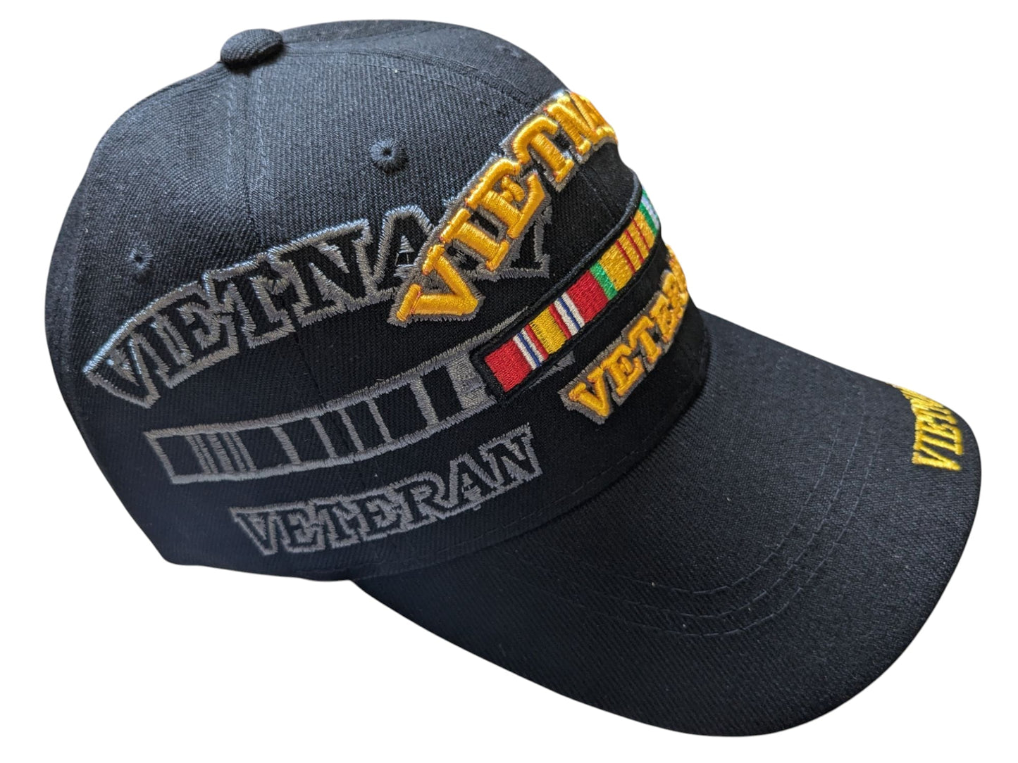 US Military Vietnam Veteran Ribbon Black Adjustable Baseball Hat Cap