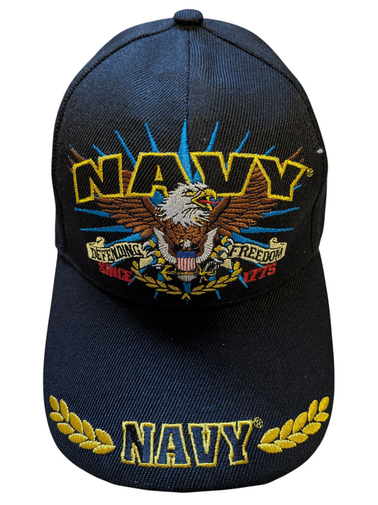 US Navy Defending Freedom Since 1775 Black Baseball Cap