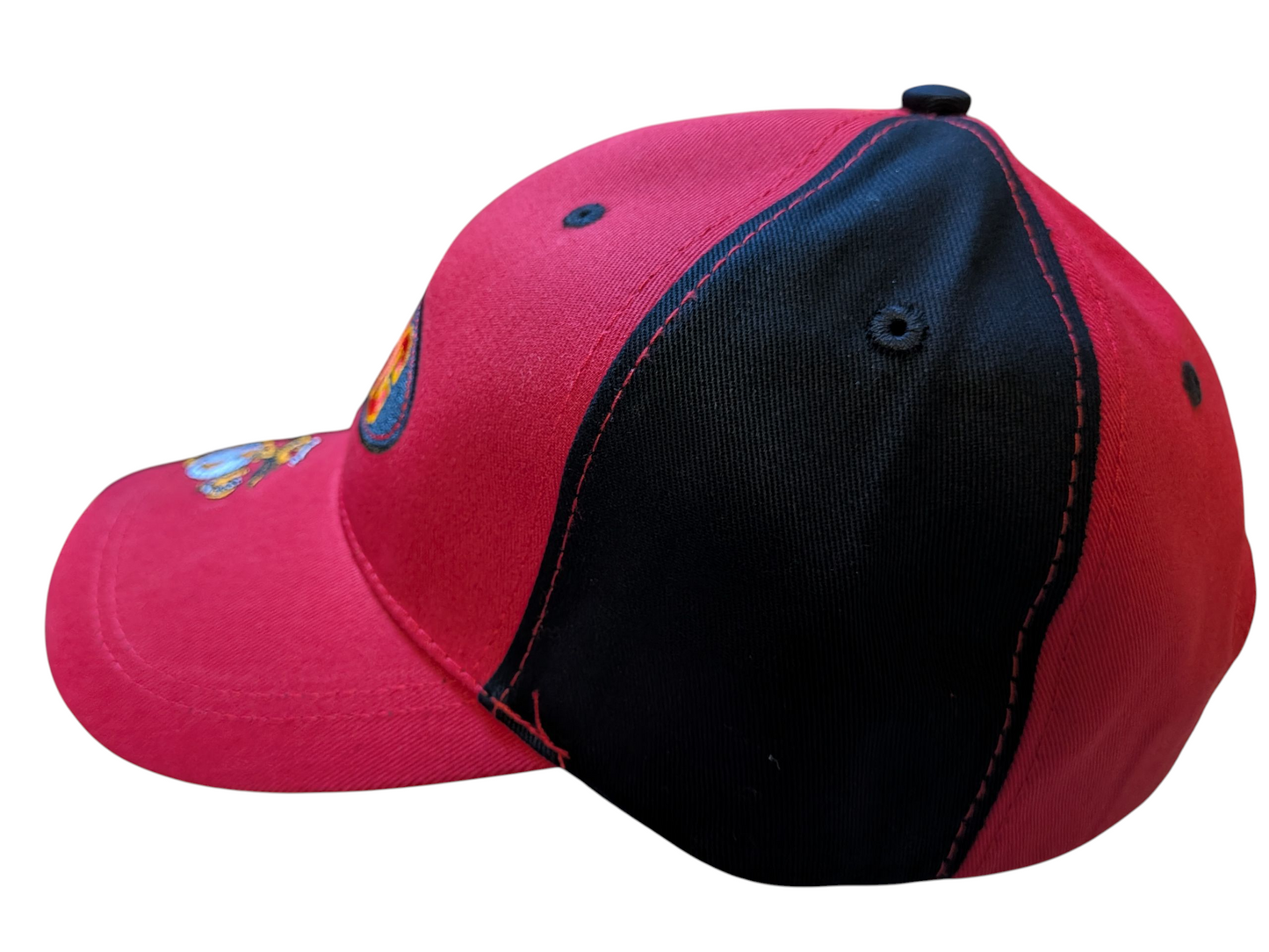 US USMC Marine Corps Logo Semper Fidelis Patch Style Red/Black Baseball Cap