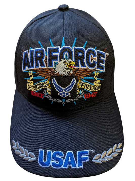 US Air Force Defending Freedom Since 1947 Black Baseball Cap
