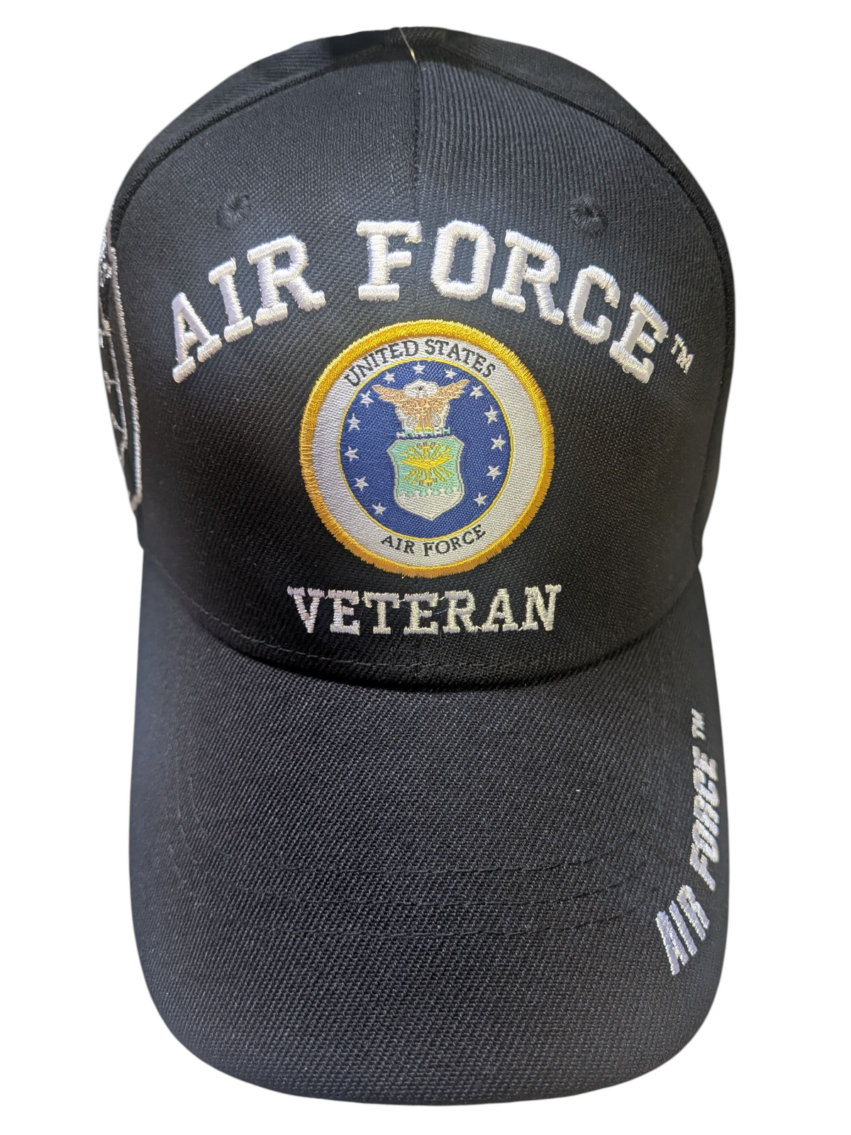 US Air Force Veteran Shield Black Baseball Cap