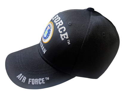 US Air Force Veteran Shield Black Baseball Cap