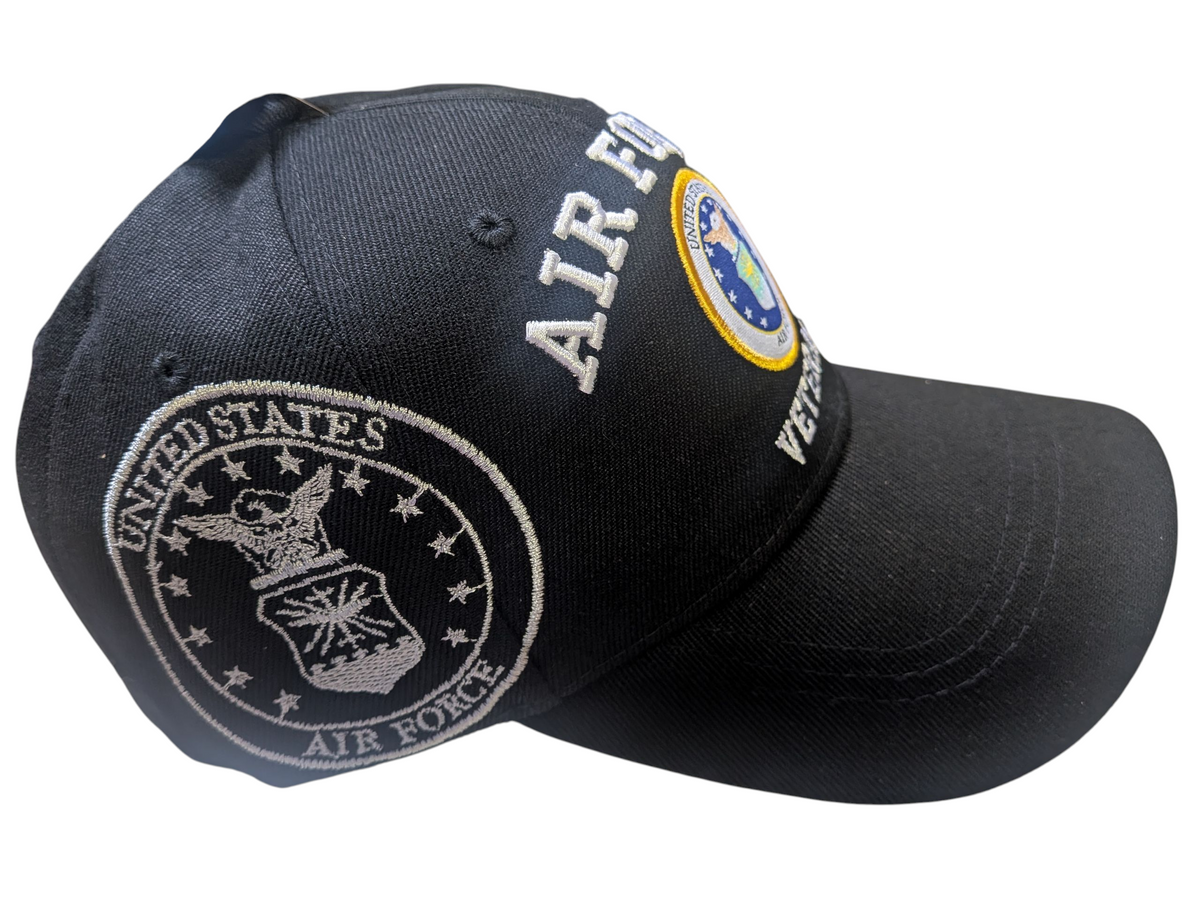 US Air Force Veteran Shield Black Baseball Cap