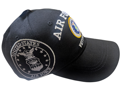 US Air Force Veteran Shield Black Baseball Cap