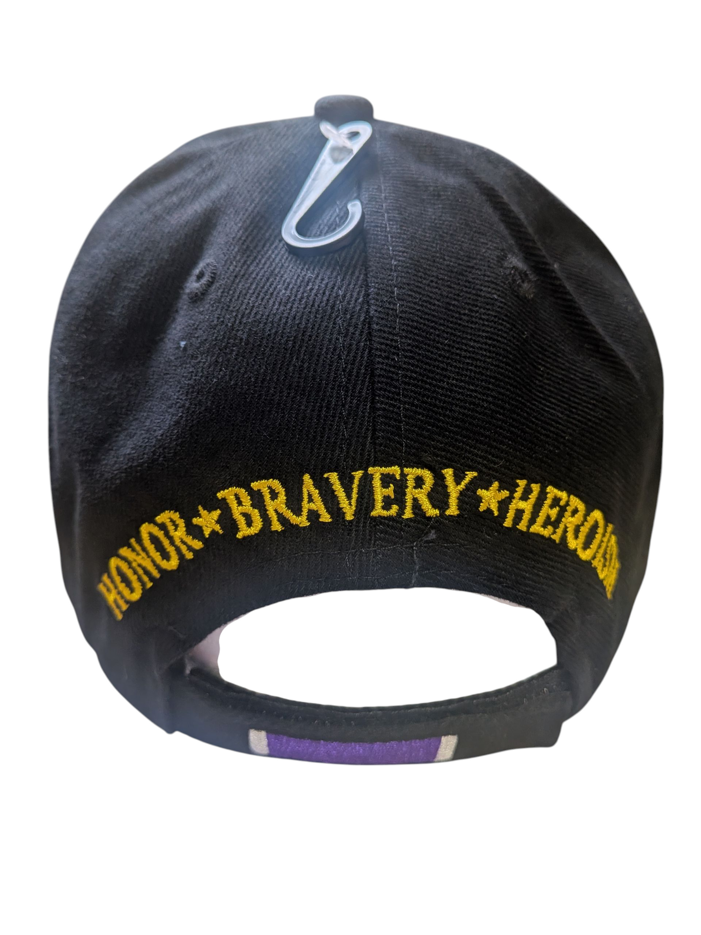 US Purple Heart Combat Veteran Black Baseball Hat Cap