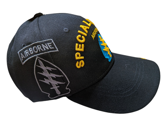 US Army Special Forces Airborne Black Baseball Cap