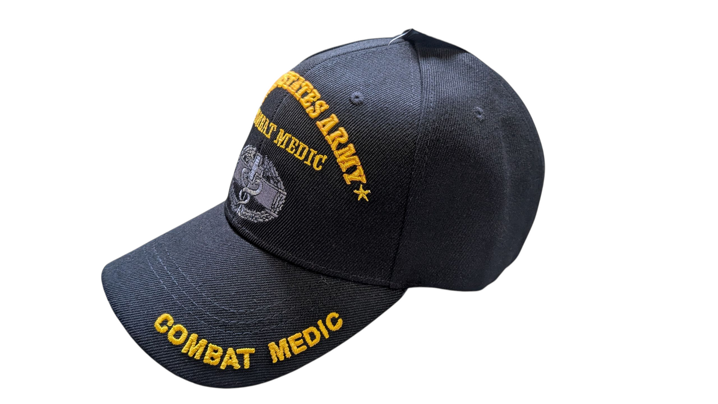 US Military Combat Medic Baseball Hat Cap, One Size, Black
