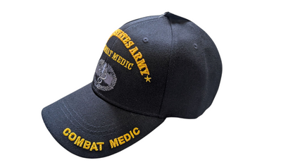 US Military Combat Medic Baseball Hat Cap, One Size, Black