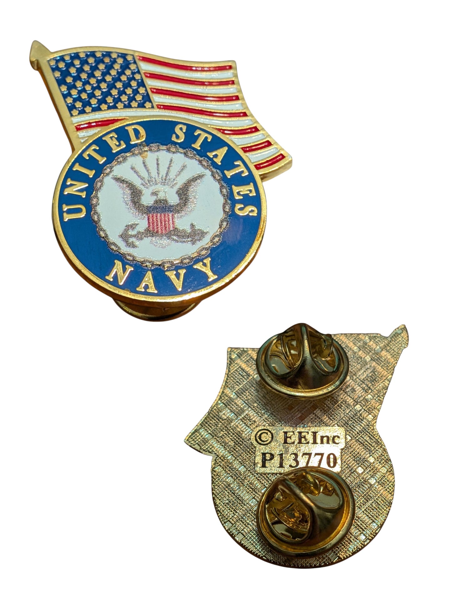 EagleEmblems P13770 PIN US Navy Logo With USA Flag (1-1/4")