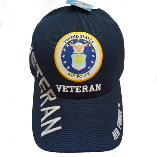US Air Force Veteran Side Shadow Blue Baseball Cap