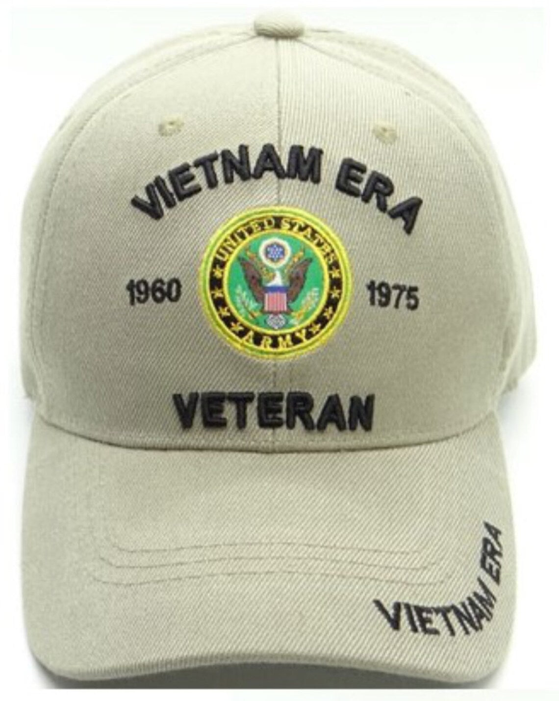 US Military Vietnam Era Veteran Khaki Baseball Hat Cap
