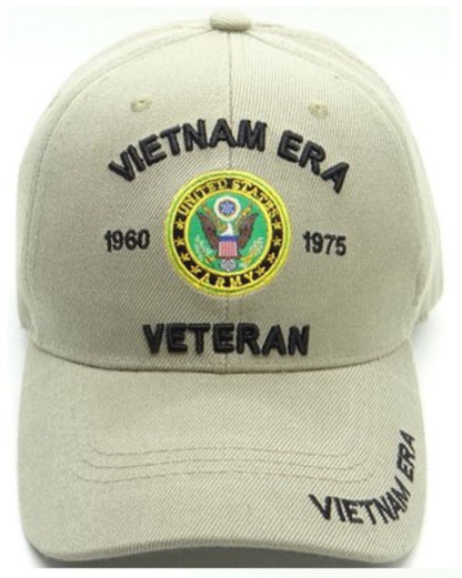 US Military Vietnam Era Veteran Khaki Baseball Hat Cap