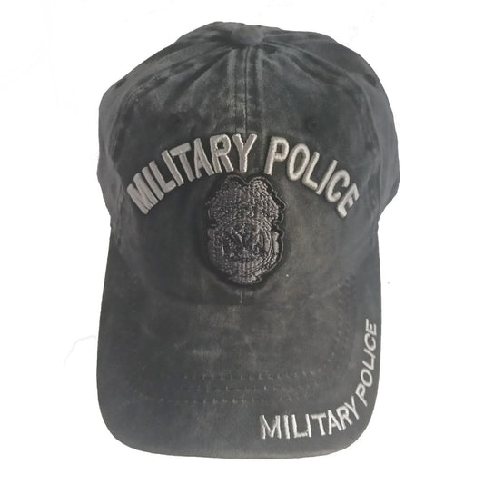 US Police Pigment Washed Black Baseball Cap